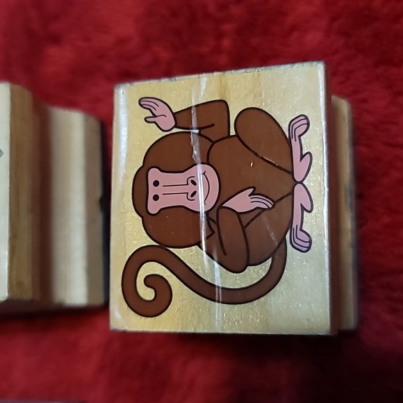 Set of 11 African Wildlife Wooden Rubber Stamps - Picture 7 of 12